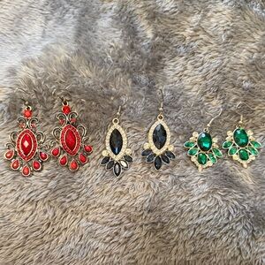 Set of 3 Sparkly Earrings